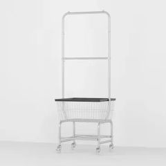 Iron Floor Hanger Indoor Coat Rack Metal Wheeled Hanger Nordic Creative Coat Rack - Image 1