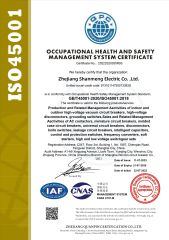 iso45001 certificate from Zhejiang Shanmeng Electric Co., Ltd.