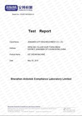 LFGB-1 certificate from JIANG MEN CITY BEIQI MACHINERY LTD.