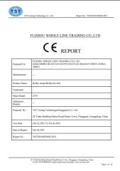 Reflex straps/Reflective belt certificate from Fuzhou Whole Line Trading Co., Ltd.