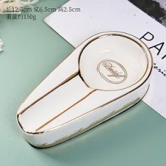 CX09 Custom Gold Rim Porcelain Cigar Ashtray 9x8CM cxlies 1Y Origin China Model NO. CX-09 Brand Customized Trademark cxlies - Image 5