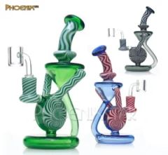 8 Inches Small Heady Smoking Water Pipe Glass Bubbler Glass Recycler Oil DAB Rig Wholesale - HF GLASS PRODUCTS CO., LIMITED