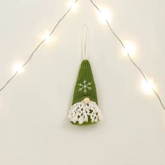 Exquisite Hand Knitted Christmas Tree Decorations Snowflake Patterned Gnome Pendant - Image 3