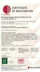 FSC certificate from Shandong Samson Wood Industry Co., Ltd.