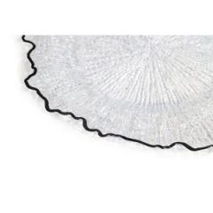 PP Material Dark Black Rim Transparent Underplate Disposable Plastic Table Decoration Charger Plate - Image 2