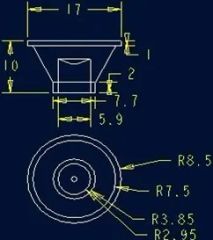 High Power 17mm Infrared LED Optical Lens for Monitors Use LED Optical Material Acrylic Shape Single-lens Type Concave Lens - Image 6