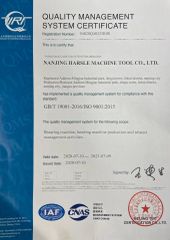 ISO 9001 Certificate certificate from Nanjing Harsle Machine Tool Co., Ltd.