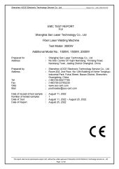 Product Inspection Report certificate from Shanghai San Laser Technology Co., Ltd.