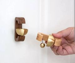 Brass Bell Wooden Handles Weight 100 gm Height 4 inches Length 3 inches Finish Polished Type Wooden Bell Diameter 3 - Image 2