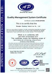ISO 9001 certificate from Shanghai Bosheng Industries Co., Ltd.
