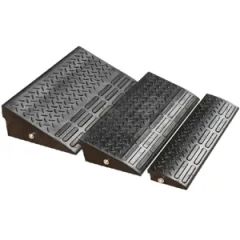 Road Safety Rubber Kerb Wedge Ramps Small Portable Wheel Chock - Image 1