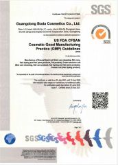 ISO certificate from Guangdong Boda Cosmetics Co,.Ltd.