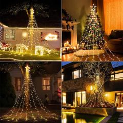 Christmas Decorations Waterfall LED String Lights Outdoor Courtyard Festival Solar Star Fairy Waterflow String Light - Image 3