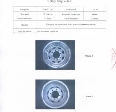 4X4 Steel Wheel 15X10 testing report certificate from Yiwu KT Auto Parts Co., Ltd.