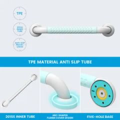 Antibacterial Nylon ABS Bathroom Safety Grab Bar - Essential Anti-Slip Aid for Seniors - Shandong Guard Zenith International Trade Co., Ltd.