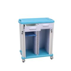 Hospital Nurse File Storage Cart - Lockable, Silent Wheels, Mobile Trolley - Image 5