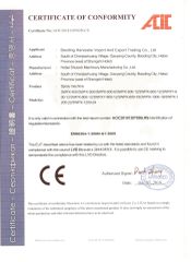 CE certificate from Baoding Harvest Import and Export Trading Co., Ltd.