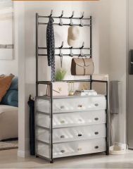 Multi-Functional Shoe Storage Coat Rack Entrance Storage Rack Floor-Standing - Image 6