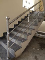 Stainless Steel Railing, Mounting Type: Floor, For Home Color Silver Mounting Type Floor Material Grade SS 304 Usage/Application - A R Fabricators