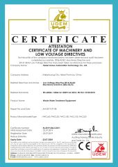 CE of treatment equipment certificate from Hebei Annuo Automation Technology Co., Ltd.