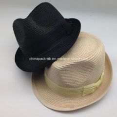 Ladys Polybroid Fedora Hats with Organza Ribbon - Image 4