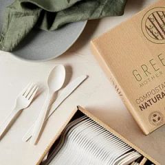 Biodegradable Disposable Cornstarch Knife Fork Spoon Disposable Tableware - Image 2