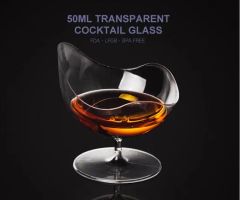 BPA Free 50ml Transparent Irregular Shape Disposable Cocktail Glass - Image 2