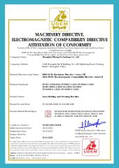 CE Certification of Laser Welding and Cleaning Machine certificate from Shanghai Xi Hong Technology Co., Ltd.