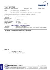 FDA certifictae for Aluminum Milk Can certificate of Chuangpu Animal Husbandry Technology (Suzhou) Co., Ltd. – certificate photo, supplier certificates section