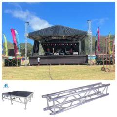 Truss Podium for Floor Built-in Shelf Curved Aluminum Black Lighting Stage Truss - Guangzhou Sgaier Truss Co., Ltd