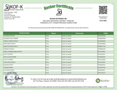 KOSHER certificate from Hunan Nutramax Inc.