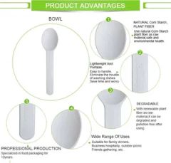 Disposable Soup Spoons Ice Cream Spoon Cornstarch Yogurt Cheese Spoon - Image 4