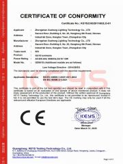 CE of LED luminaire certificate from Zhongshan Xusheng Lighting Co., Ltd.