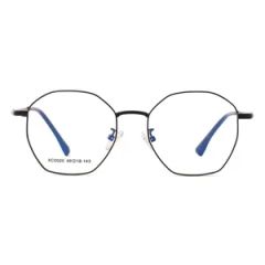 Xc-0020 Hexagonal Metal Eyeglasses Minimalist Black & Silver Frames with Precision Hinges - Shenzhen Urfeng Industrial Co., Ltd.