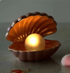 Large Vintage Ceramic Table Lamp Shell/Oyster with Pearl MOQ 1 Set Power 16-20W Style Modern Origin China Type Foldable Power Source - Image 3