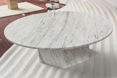 Stone Table Furniture White Marble Round Center Coffee Table Design Price - Image 1