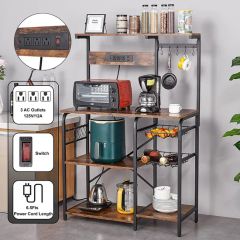 Kitchen Storage Shelf Kitchen Bakers Rack Coffee Bar Table Microwave Stand Kitchen Table - Image 5