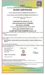 GRS certificate from Dongguan Xuli Textile Co., Ltd