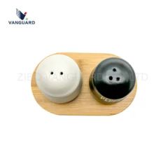 New Design Ceramic Kitchenware White and Black Customized Logo Ceramic Spice Condiment Set - Image 5