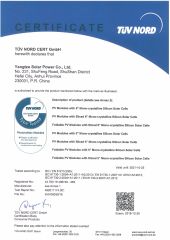 Mono Solar Panel TUV certificate of Yangtze Solar Power Co., Ltd. – certificate photo, supplier certificates section