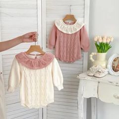 Wholesale Cotton Ribbed Knit Fabric Romper Baby Summer Solid Color Button Ruffle Romper - Dongguan Ardi Apparel Co., Ltd.