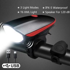 Multifunctional Night Riding Highlight Bike Accessories Speaker Bicycle Light with Horn - Image 1