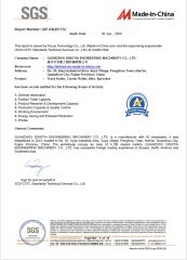 SGS CERTIFICATION certificate from QUANZHOU DINGTAI ENGINEERING MACHINERY CO., LTD.