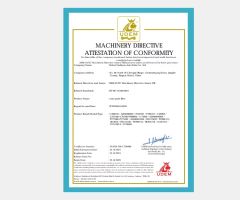 2006/42/EC certificate from Hebei Yushiyou Auto Parts Co., Ltd
