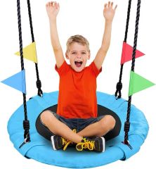 Oxford Fabric Platform Swing Seat with Adjustable Ropes - Image 1