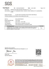 Report for Macro perforated shirt bag certificate from KAIPING FEILIYANG PACKING MATERIALS CO., LTD.