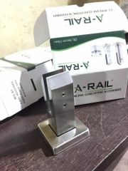 4 Inch SS Glass Square Spigot, Grade: 304 Grade 304 Brand A-RAIL Material 304 Height 4 INCH Design Standard Packaging Size - Image 1