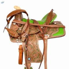 Genuine Buffalo Leather Horse Saddle - Image 1