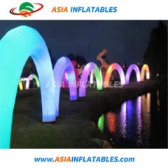 Party Decorative Lighting Round Inflatable Rainbow Arch with Air Blower - Image 3