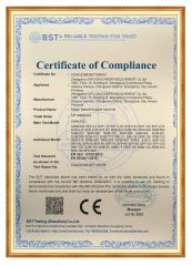 CE certificate of Zhengzhou Xifu Machinery Equipment Co., Ltd. – certificate photo, supplier certificates section